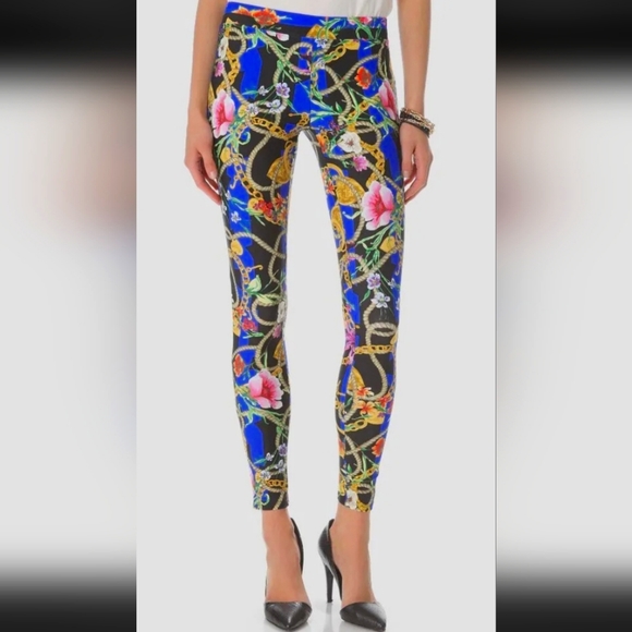NWT! JUICY COUTURE LeggingsRare! 'Brt Lapis Grdn Bloom Printed Leggings' XSmall - Picture 2 of 8